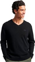 Superdry Essential Embroidered Knit Lange Mouwen Ronde Nek T-shirt Zwart S Man