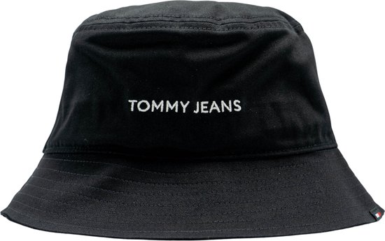 Tommy Hilfiger TJW Linear Logo Bucket Hat Dames - Zwart - One Size