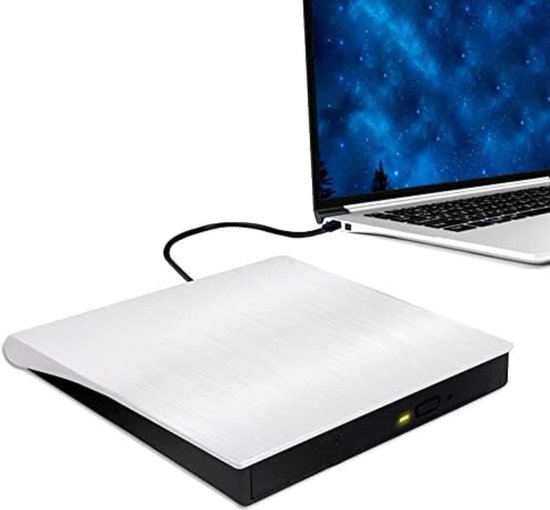 Foto: Externe dvd speler externe dvd speler voor laptop externe dvd speler en brander usb 3 0 type c slanke cd dvd rw optisch station usb c brander voor rewriter writer reader portable wit