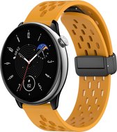 Siliconen bandje - geschikt voor Huawei Watch GT 2 42 mm / GT 3 42 mm / GT 3 Active 42 mm / GT 3 Pro 43 mm / GT 3 Elegant - okergeel