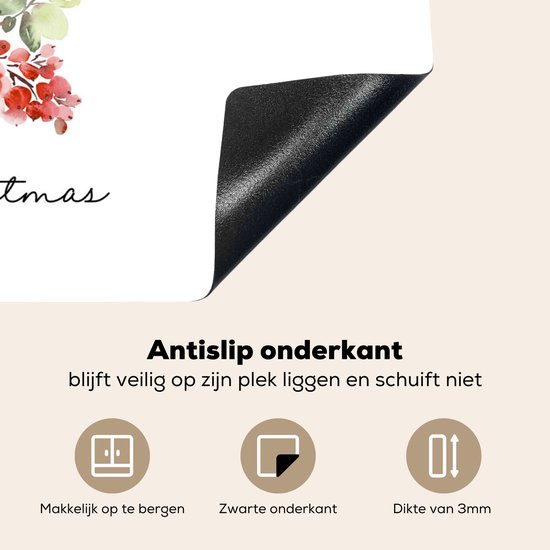 KitchenYeah® Inductie beschermer 81x52 cm - Kerstboom - Waterverf - Quote - Kookplaataccessoires - Afdekplaat voor kookplaat - Inductiebeschermer - Inductiemat - Inductieplaat mat
