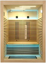Infraroodsauna / infraroodcabine voor 2 personen - Holl's Canopée 2 sauna - Canadees sparrenhout - Touchscreen - Bluetooth/MP3 en FM-radio - Sfeervolle LED-verlichting - 6 mm veiligheidsglasdeur - 140x125x190 cm - Eenvoudig zelf te monteren