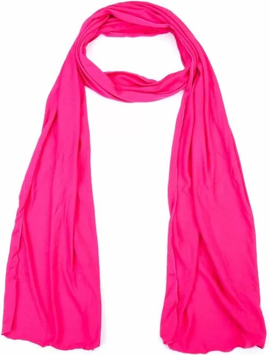 Bijoutheek Sjaal (Fashion) Effen Dun 35 CM x 200 CM Donker Roze