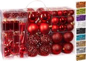 Set kerstballen met boompiek, 101-delig, kerstboomversiering