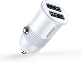 Chargeur de voiture avec 2 ports USB - 3.1A - Chargeur rapide - Convient pour iPhone/ Samsung/ Huawei/ Oppo / Xiaomi - Adaptateur de chargeur de voiture