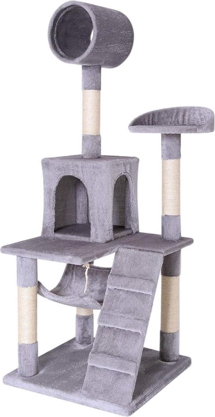 Krabton: Krabpaal Voor Katten Met Hangmat - Tunnel - Hoogte 133 Cm Sisaltouw Zacht Pluche Comfortabele Ligplekken Grotten Beige Geschikt Voor Kleine En Grote Katten Krabpaal Voor Katten Krabton: Krabpaal Voor Katten Met Hangmat - Tunnel - Hoogte 133 Cm Sisaltouw Zacht Pluche Comfortabele Ligplekken Grotten Beige Geschikt Voor Kleine En Grote Katten Krabpaal Voor Katten