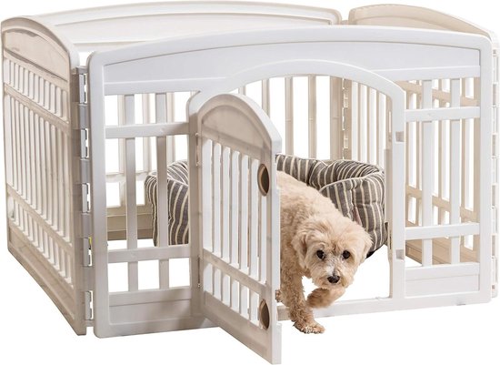 MidWest Homes for Pets Opvouwbare metalen oefenpennen/huisdierbox met deur, 60,96 W x 60,96 H cm; roze; 524DRPK MidWest Homes for Pets Opvouwbare metalen oefenpennen/huisdierbox met deur, 60,96 W x 60,96 H cm; roze; 524DRPK