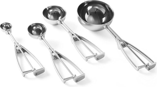 HENDI Ijslepel Stöckel, met trigger, comfortabel handvat, portioneerlepel, oliebollentang, ijsschep, 1/12, ø67mm, roestvast staal, polyamide