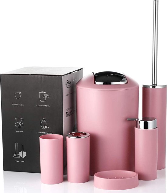 AJEUNGAIN 5-delige Badkameraccessoires Set Groen – Inclusief Prullenbak Toiletborstel Zeepdispenser Tandenborstelhouder & Organizer Tray (Groen AJEUNGAIN 5-delige Badkameraccessoires Set Groen – Inclusief Prullenbak Toiletborstel Zeepdispenser Tandenborstelhouder & Organizer Tray (Groen