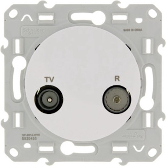 Prise murale Schneider Electric Odace - Coax - Wit - 7,5 x 7,5 cm - Encastrable