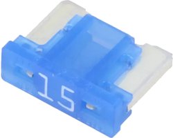 Mini Autozekering - 15 Ampere - Blauw - Low profile - 10 stuks