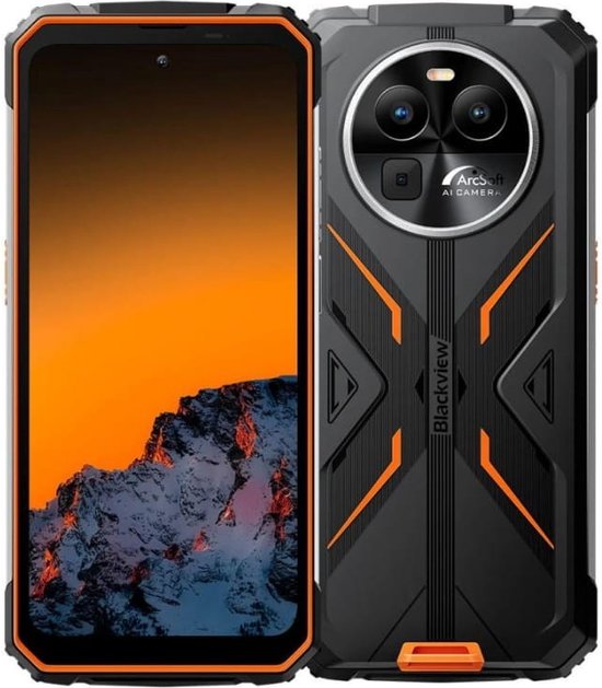 Blackview BV8100 24(8+16)GB+256GB Outdoor Smartphone 4G LTE- Waterdicht IP68 - MTK G99 Android 14 - 6.5" FHD+ 50MP+32MP - 8800mAh 45W NFC/OTG/GPS/FM Oranje