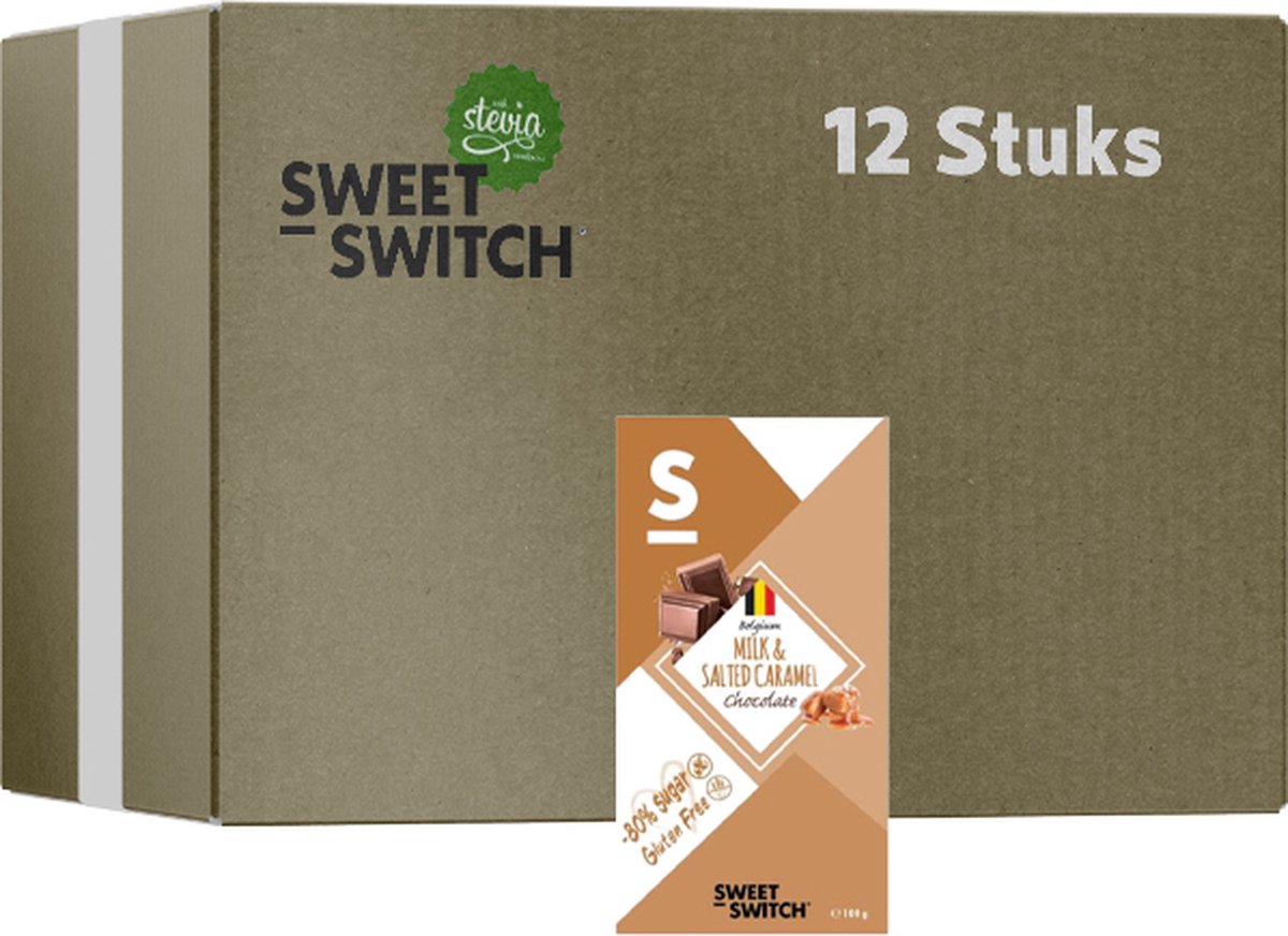 Goedkoopste Sweet Switch | Tablet | Milk & Salted Caramel Chocolate | 12 stuks | 12 x 100g