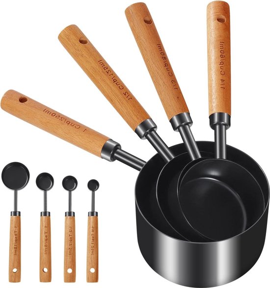 Ernst deciliter maatbeker met houten handvat van ERNST