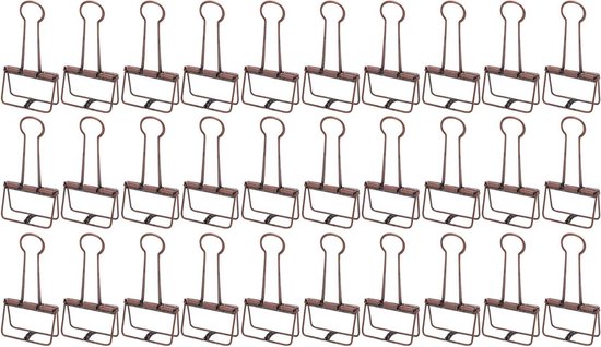 Wire Binder Clips, 30 Stuks Veel Gebruikte Duurzame Metalen Paperclips Eenvoudige Stijl voor Thuis (Rosé goud