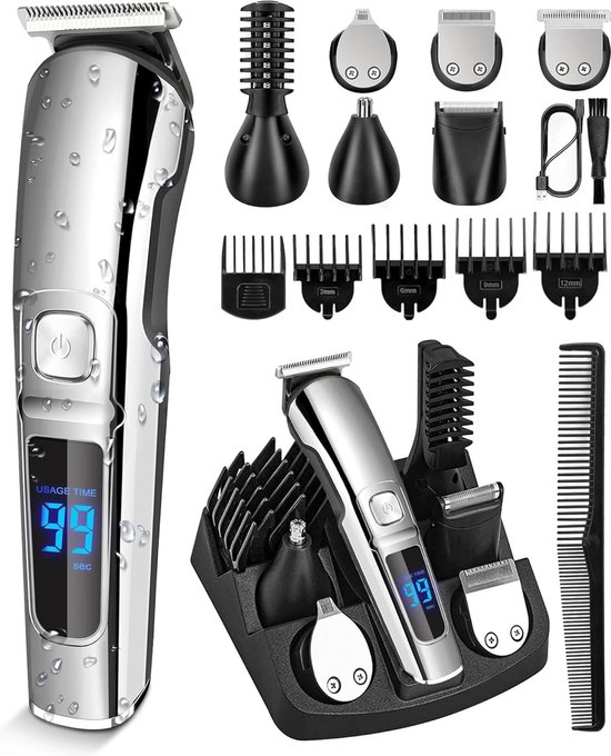 Foto: 6 in 1 multifunctioneel scheerapparaat trimmer mannen trimmer baard neustrimmer ontharingsapparaat elektrische tondeuse epilator draagbare oplaadbaar waterdicht