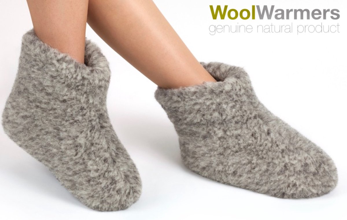 WoolWarmers Dolly Unisex Wollen Sloffen - Grijs - Maat 40