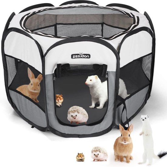 ALLSOPETS Draagbare Opvouwbare Hond Kat Puppy Box Kratten Kennel Top Verwijderbare Rits Mesh voor Indoor Outdoor Reizen Camping Gebruik Roze B