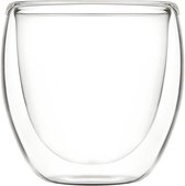 Bol.com Perotti Set van 2 Dubbelwandig Glas (350 ml) - Double Wall Glass Koffie glazen beker hittebestendig - Transparant aanbieding