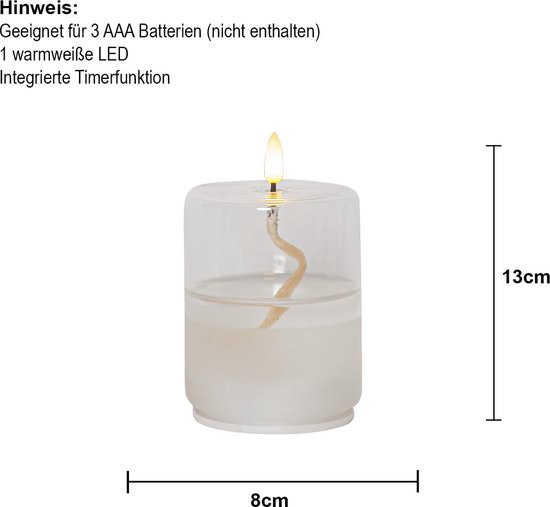 Star Trading Flame Float, glas, transparante was, olielamp ontwerp, warm wit, LED, timer, 13 cm van Star Trading — afbeelding 4
