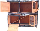Bol.com 2-Tier Double Decker Konijn-Cavia Hutch Hutches met Schuifbakken & Ramp Run - Binnen- & Buitenkooi - Frettenhuis - HUTCH... aanbieding