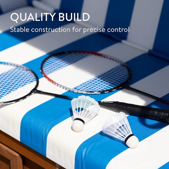 Badmintonset voor 4 spelers met rackets, shuttles en net Badmintonset voor 4 spelers met rackets, shuttles en net