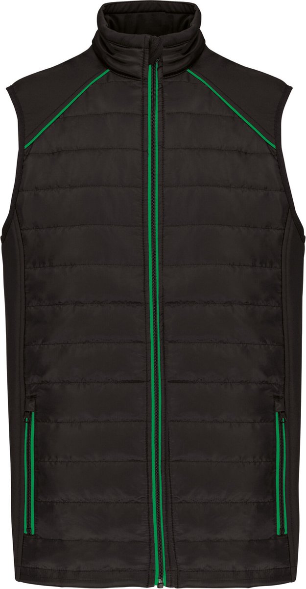 WK. Designed To Work Bodywarmer Day To Day in twee stoffen WK606 - Black / Kelly Green - XL