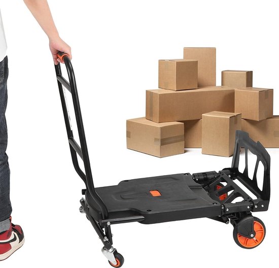 Opvouwbare bolderkar - 2-in-1 draagbare handwagen voor verhuizing - inklapbaar en draagbaar van Opvouwbare Bolderkar — afbeelding 4