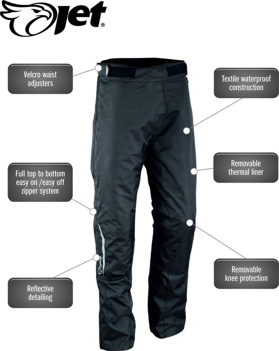 JET - Pantalon de pluie moto - Surpantalon imperméable moto avec