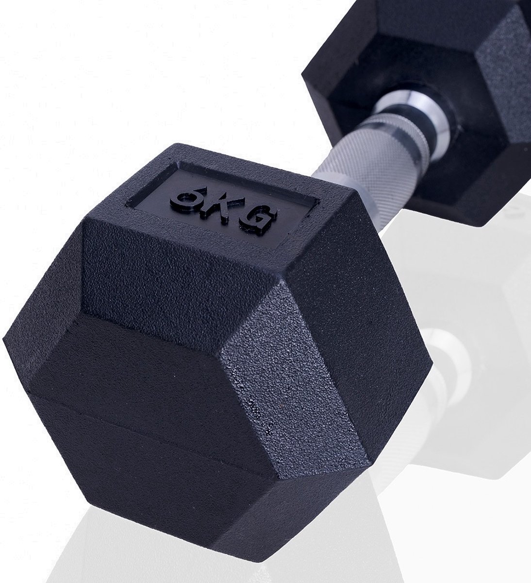 ForzaFit Hexagon Dumbbell Set 2x 6kg - Zwart - Rubber - Halter Gewicht voor Fitness – foto 5