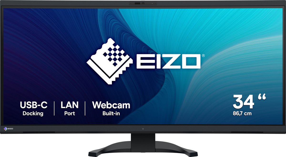 EIZO EV3450XC FlexScan LED-monitor Energielabel F (A - G) 86.6 cm (34.1 inch) 3440 x 1440 Pixel 21:9 5 ms DisplayPort, HDMI, USB-C USB 3.2 (Gen 1), USB 3.2 Gen 1, RJ45, Hoofdtelefoon (3.5 mm jackplug) IPS LED