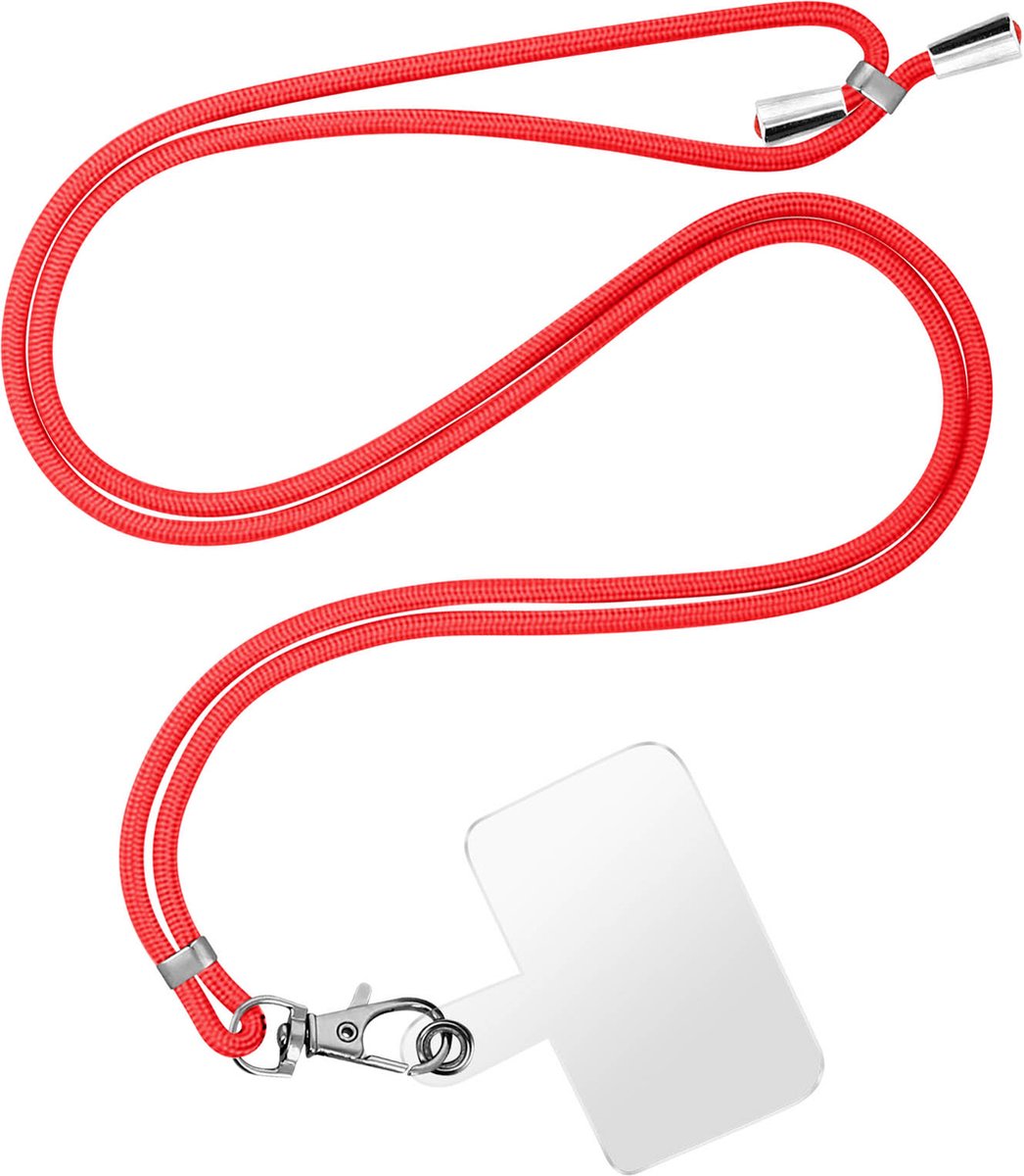 Koord universele smartphone covers, verstelbare gevlochten nylon 90cm Rood