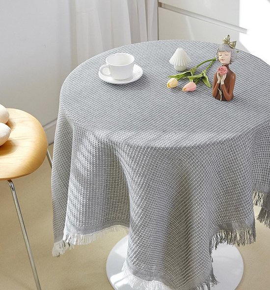 Linen & Cotton Tafelkleed Stof Verscheidene Kleuren Hygge - 100% Linnen, Grijs Antraciet (140 x 400 cm) Tafel Doek Dekken Tafellaken Rechthoek Lang Groot voor Keuken Diner Eettafel Dagelijks Gebruik