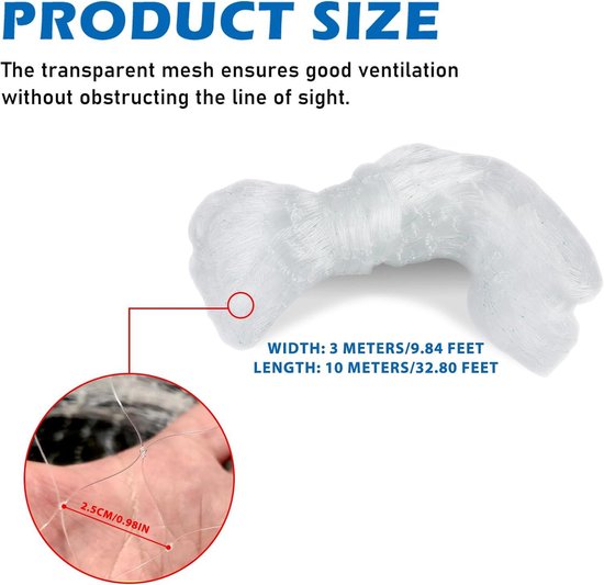 Bird-Tech TM Balkonnetz für Katzen und Vögel, transparent, mit 100