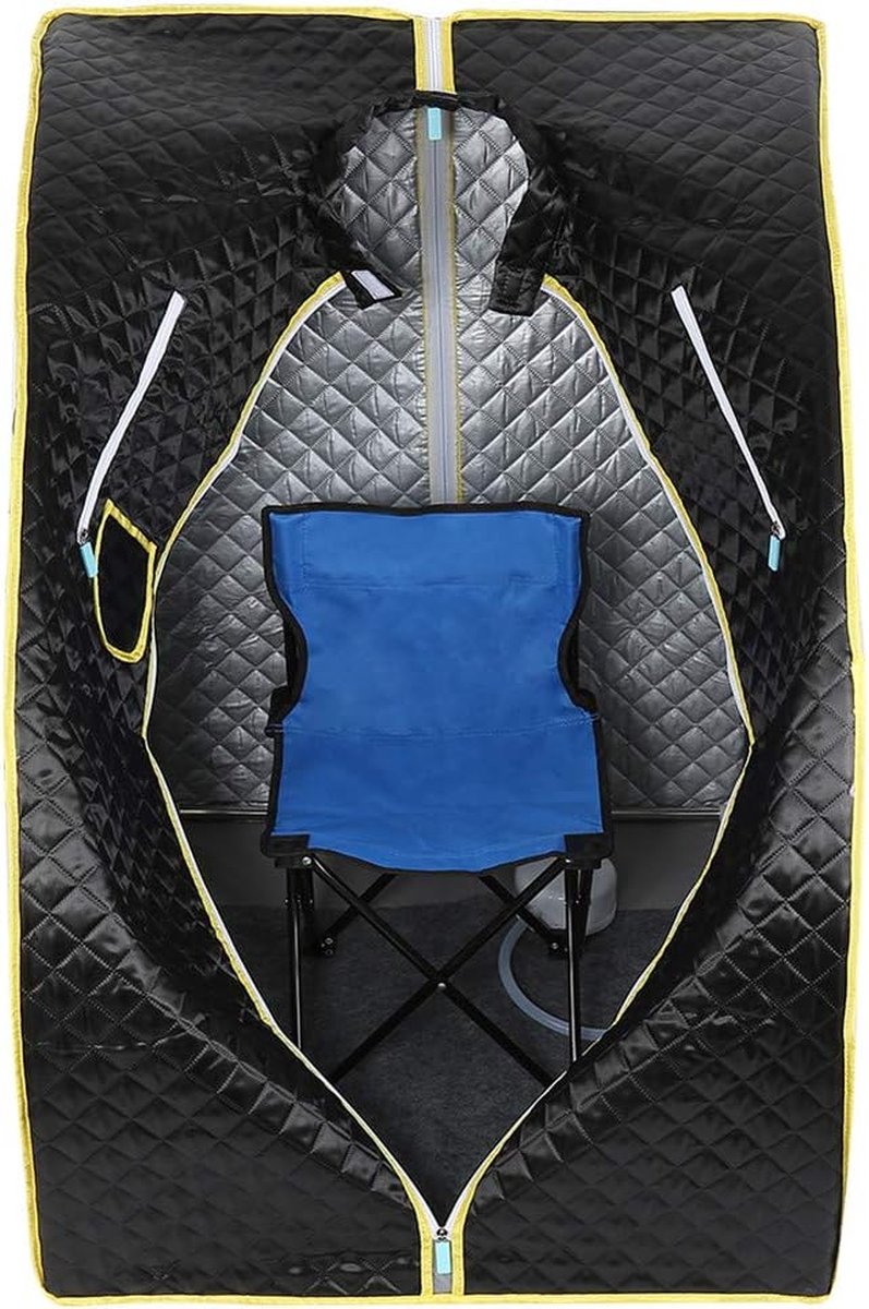 Sauna met stoomcabine - Links model - Pico Glans Zwart - 120x220x220cm – Het Binnenaanzicht