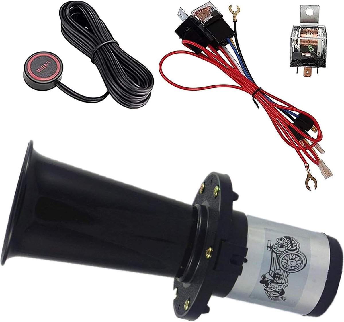 Claxon 12v Auto Old Style Hupe Oldtimer Ahooga Hupe Für Auto LKW FARBIN 12v 130db Antik Vintage Oldtimer Vintage Claxon Met Knop