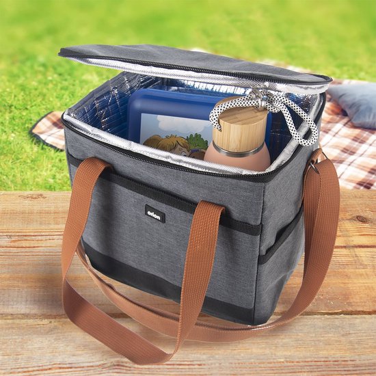 Koeltas Grijs 8 l - Lunchtas - Koeltasje - Geïsoleerde - Koelbox van KOEL — afbeelding 2