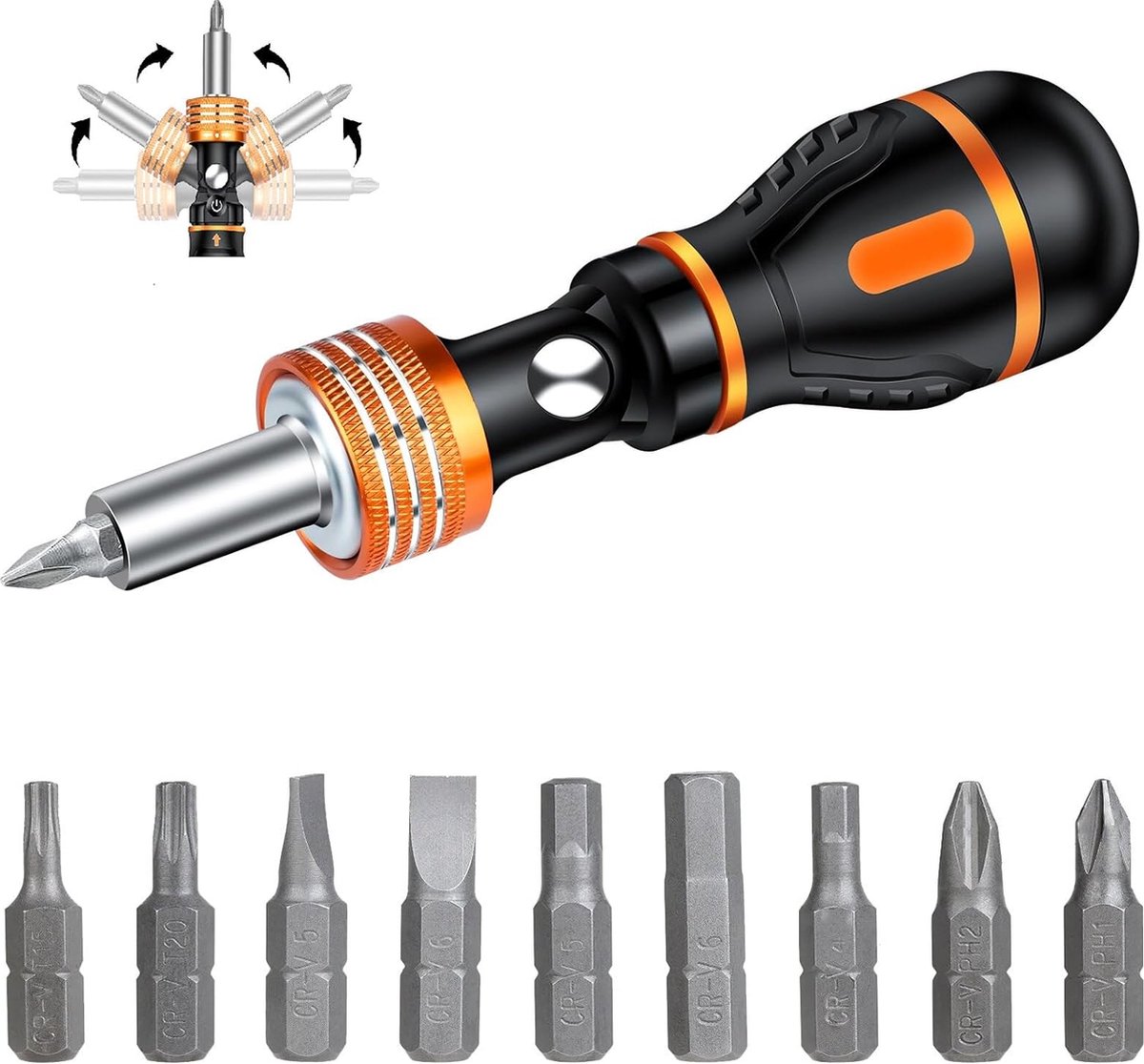 Multifunctionele 9-in-1 Magnetische Ratel Schroevendraaier