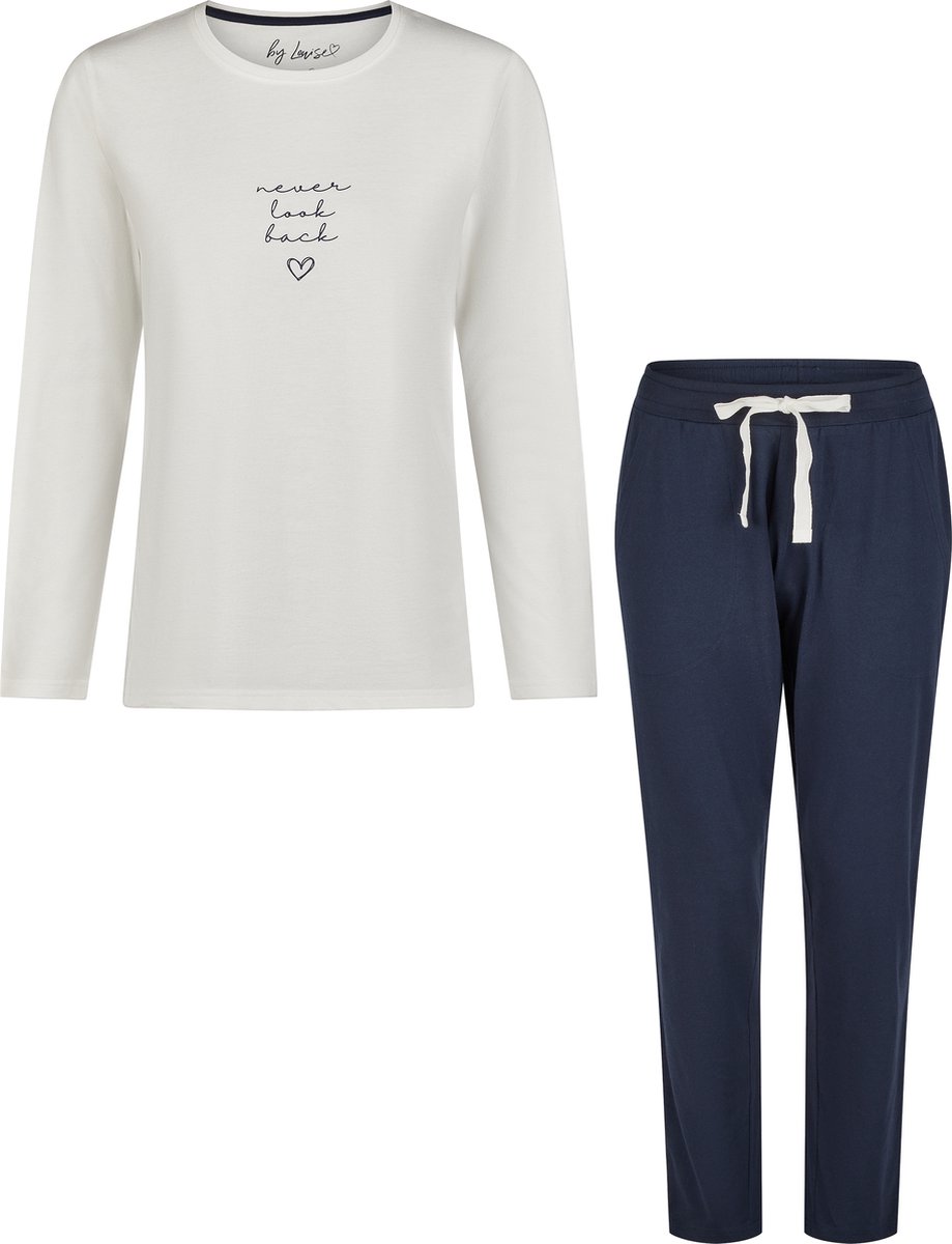 By Louise Essential Dames Pyjama Set Lang Katoen Off-White