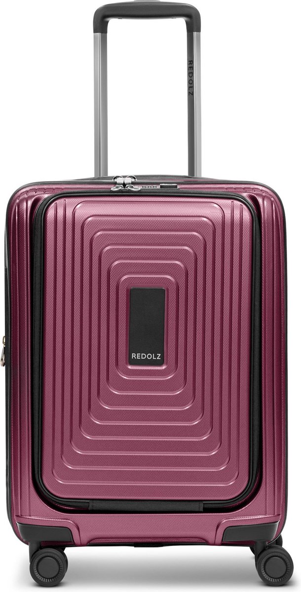 REDOLZ trolley met laptopvak Essentials 14 Trolley ( Exp. With Front Pocket ) Aubergine Metallic paars 54cm