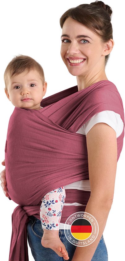 BÉABA x Najell, draagdoek, babydrager, voorgebonden, absoluut comfort, huid op huid, Oeko-Tex gecertificeerde stof, vanaf de voeding, tot 9 kg, zwart (L/XL-46/50