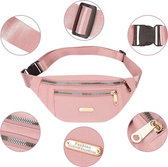 Sac Banane étanche 30x14cm - Sac Ceinture Réglable Pour Sport Et Voyage