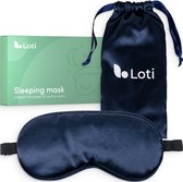 Bol.com Loti Premium Zijden Slaapmasker + Opbergzakje - 100% Verduisterend Oogmasker - Verstelbaar - Blinddoek - Zijdezacht - An... aanbieding