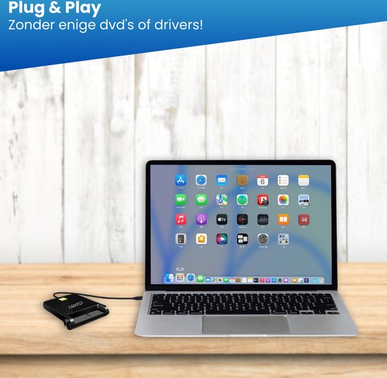 DynaBright eID Kaart Lezer - USB C - SD Kaart Lezer - Identiteitskaartlezer - België