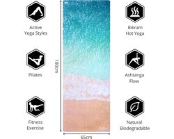 All-in-One Yoga Mat | Zweet-Grip Mat/Handdoek Combo | Milieuvriendelijk Natuurlijk Rubber | Beste voor Yoga, Pilates, Oefening, Fitness, Bikram en Hot Yoga