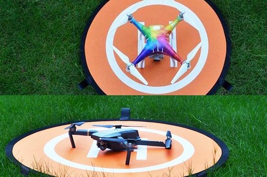 SUNBJ Tampon d'atterrissage de Drones Plate-Forme d'atterrissage Pliable Portable étanche Tablier de stationnement Double Face Double Face avec Sac de Rangement 