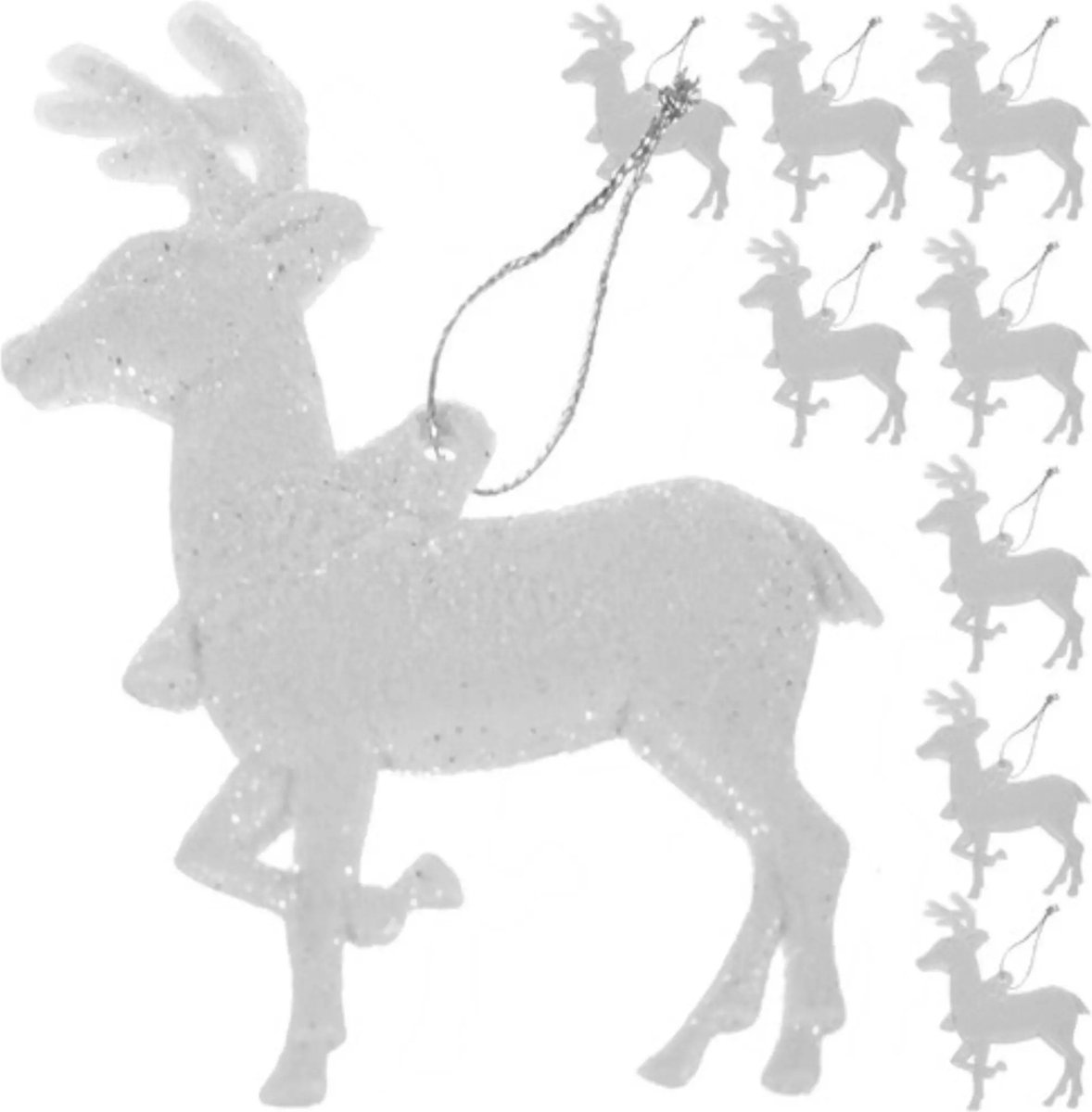 Ruhhy Rendier Kerstballen Set van 9 - Een Feestelijke Glans in uw Kerstboom
