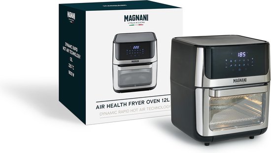 Magnani Airfryer 12L - Heteluchtfriteuse - 1800W - 40°C - 220°C - Zwart