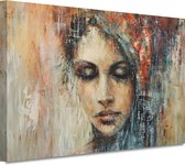 Portrait de femme - Peinture portrait - Peinture sur toile Larmes - Peinture vintage - Décoration murale - Décoration murale sur toile 60x40 cm