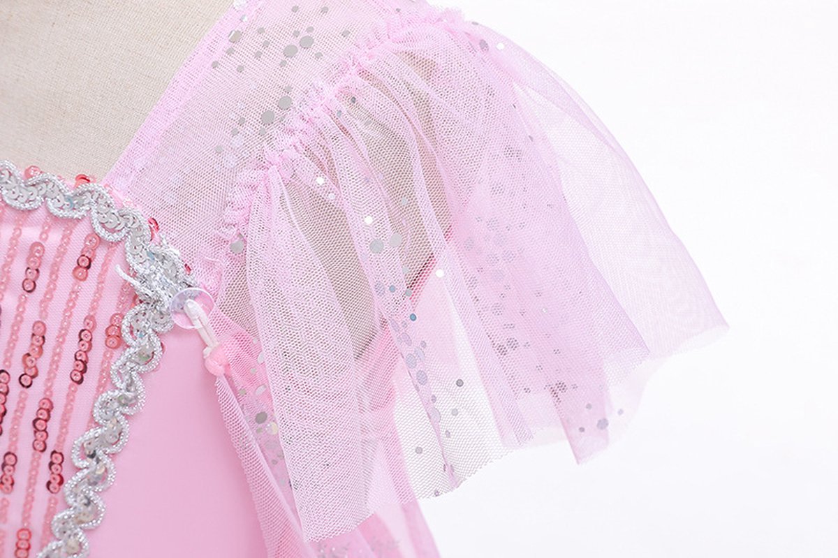 Joya Kids® Roze Prinses Jurk | Luxe Verkleedjurk | Prinsessenjurk Meisje | Verkleedkleren Meisje | Prinsessen Verkleedkleding | Carnavalskleding Kinderen | Roze | | Cadeau Meisje Sinterklaas — afbeelding 9